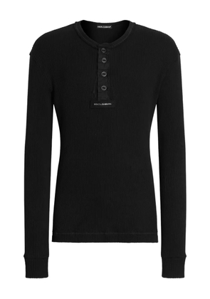 Dolce & Gabbana button ribbed T-shirt - Black