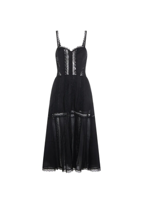 Charo Ruiz Ibiza Dafelle lace trim midi dress - Black