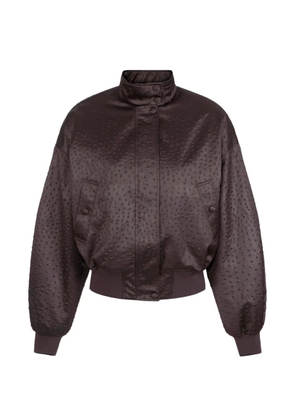 Elisabetta Franchi ostrich-print wide-sleeve jacket - Brown