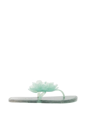 FARM Rio floral-embellished flip flops - Green