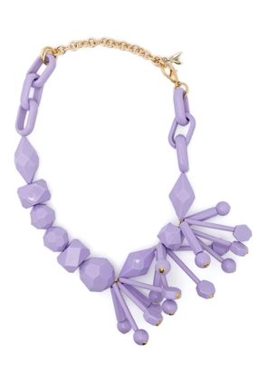 Patrizia Pepe bead-embellished necklace - Purple