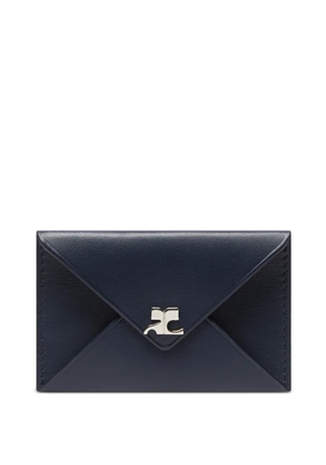 Courrèges leather envelope card holder - Blue