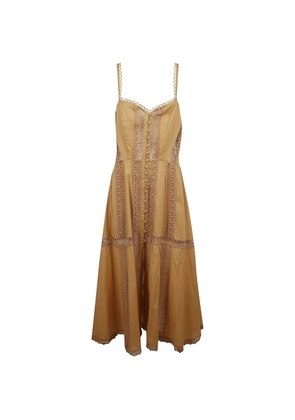 Charo Ruiz Ibiza button lace midi dress - Yellow