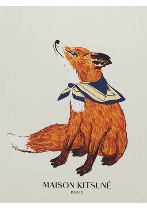 Maison Kitsuné Fox-print tote bag - White