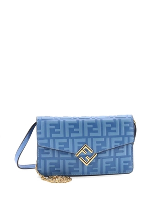 Fendi Pre-Owned FF Diamonds Wallet on Chain FF Embossed Leather shoulder bag - Blue