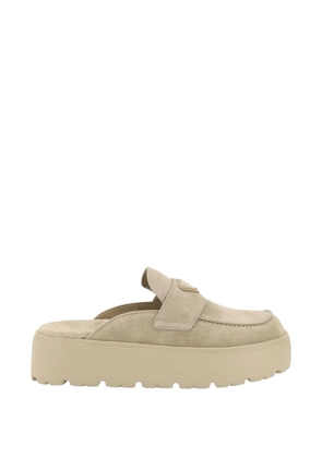 Prada triangle-logo mules - Neutrals