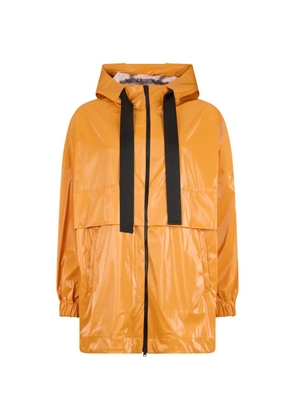 Herno hooded zip-fastening coat - Orange