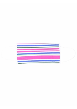 Fedeli stripe-print face mask - White
