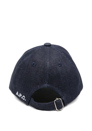 A.P.C. contrast-logo baseball cap - Blue