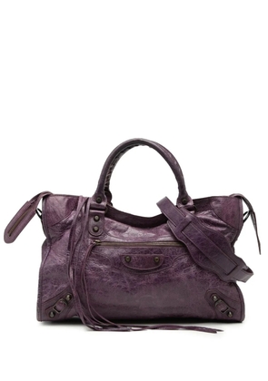 Balenciaga Pre-Owned 2022 Medium Lambskin Motocross Classic City satchel - Purple