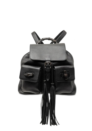 Gucci Pre-Owned 2000-2015 Leather Bamboo Tassel backpack - Black