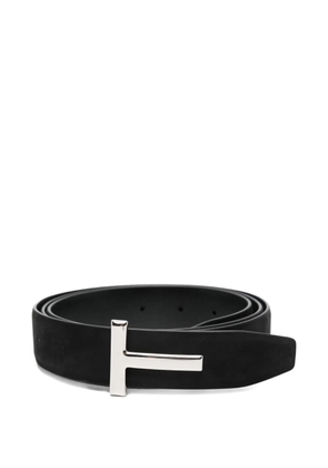 TOM FORD T-buckle suede belt - Black