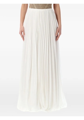 Ralph Lauren Collection Niccola pleated maxi skirt - White