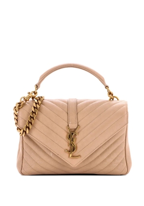 Saint Laurent Pre-Owned Classic Monogram College Bag Matelasse Chevron Leather Medium crossbody bag - Black