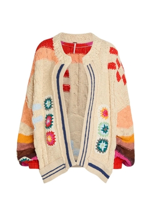 Free People stripe-detail cardigan - Neutrals