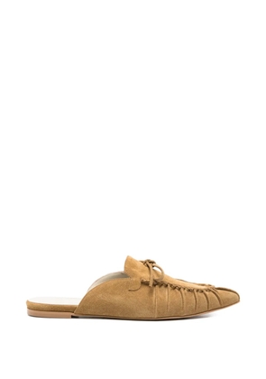 Tela tie-detail flat mules - Neutrals