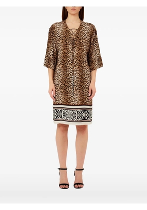 LIU JO animal-print lace-up mini dress - Neutrals