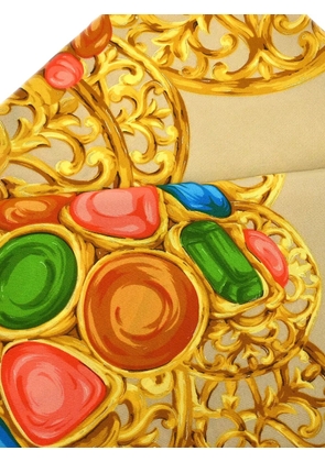 CHANEL Pre-Owned 1990s embellished silk scarf - Neutrals