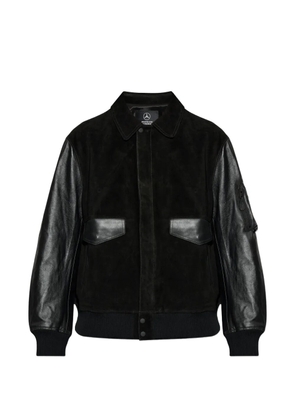 Y-3 x Mercedes-AMG Petronas F1 panelled leather jacket - Black