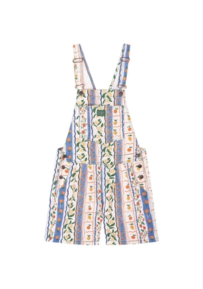 Favorite People fruit-pattern adjustable playsuits - Neutrals
