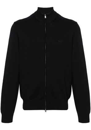 BOSS high-neck cotton cardigan - Black