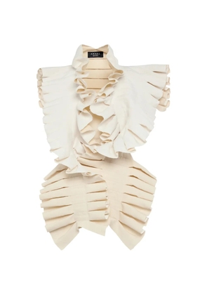 A.W.A.K.E. Mode ruffled top - Neutrals