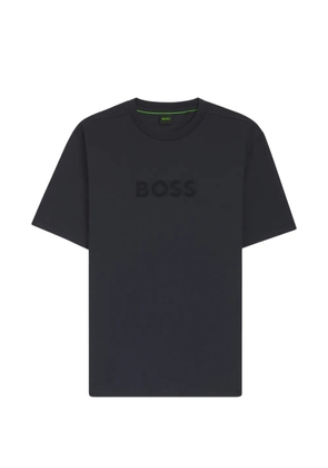 BOSS textured-logo T-shirt - Blue