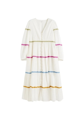 Chinti & Parker scalloped-detail midi dress - White