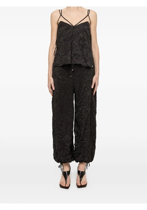 NISSA crinkle-effect trousers - Black