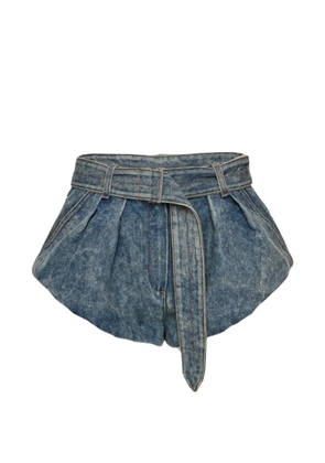 Magda Butrym belted denim shorts - Blue