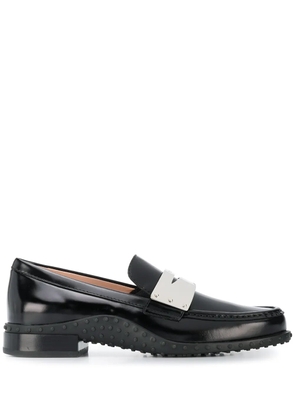 Tod's contrast penny bar loafers - Black
