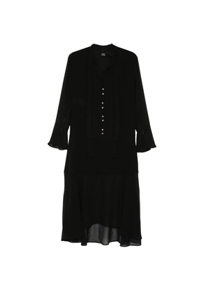 PINKO Georgette button front tie dress - Black