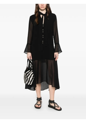 PINKO Georgette button front tie dress - Black