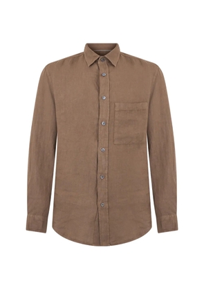 Canali patch-pocket shirt - Brown