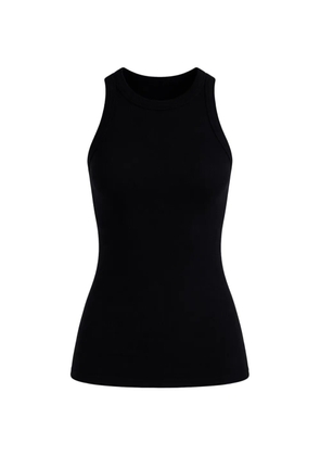 Velvet ribbed tank top - Black