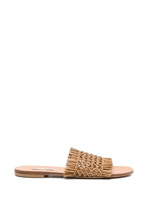 Casadei woven-leather flat sandals - Neutrals