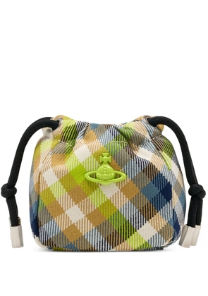 Vivienne Westwood Hilary plaid-pattern clutch bag - Neutrals