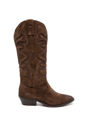 Julie Dee embroidered boots - Brown