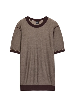 BOSS textured short-sleeve T-shirt - Neutrals