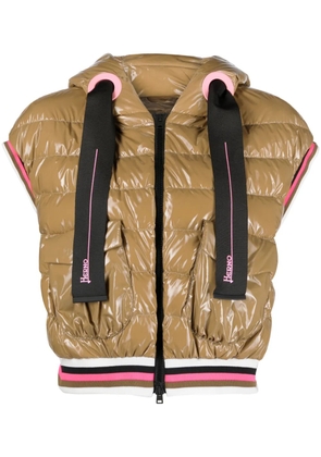 Herno glossy-finish padded gilet - Brown