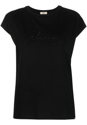 Herno crystal-embellished logo T-shirt - Black