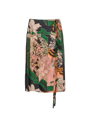 Biyan floral-print skirt - Brown