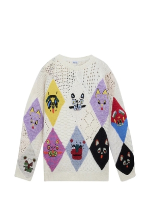 LOEWE x Louis Wain Futuristic cat sweater - Neutrals