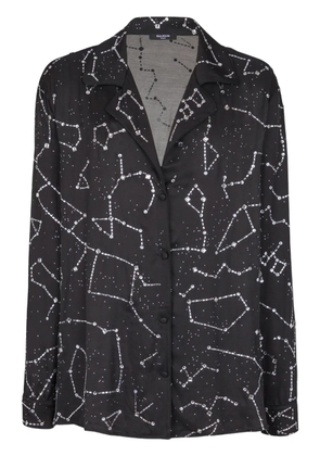 Balmain constellation embroidered shirt - Black