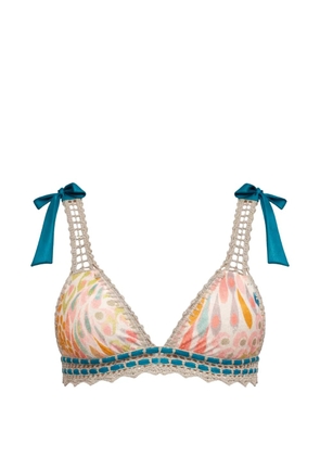 Del Maar Altia graphic crochet bikini top - Neutrals