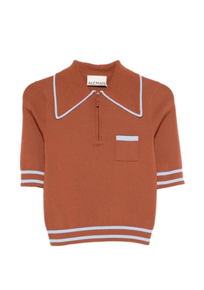 ALEMAIS chest-pocket polo top - Brown