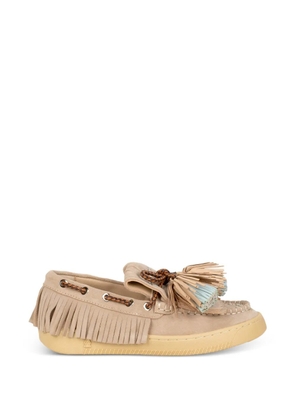 Elena Iachi tassel-detail fringed loafers - Neutrals