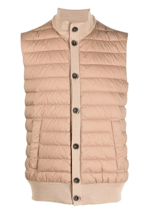 Herno ribbed knit padded vest - Neutrals