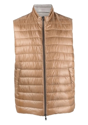 Herno reversible padded down gilet - Brown