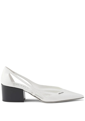 Prada 55mm cut-out leather pumps - White